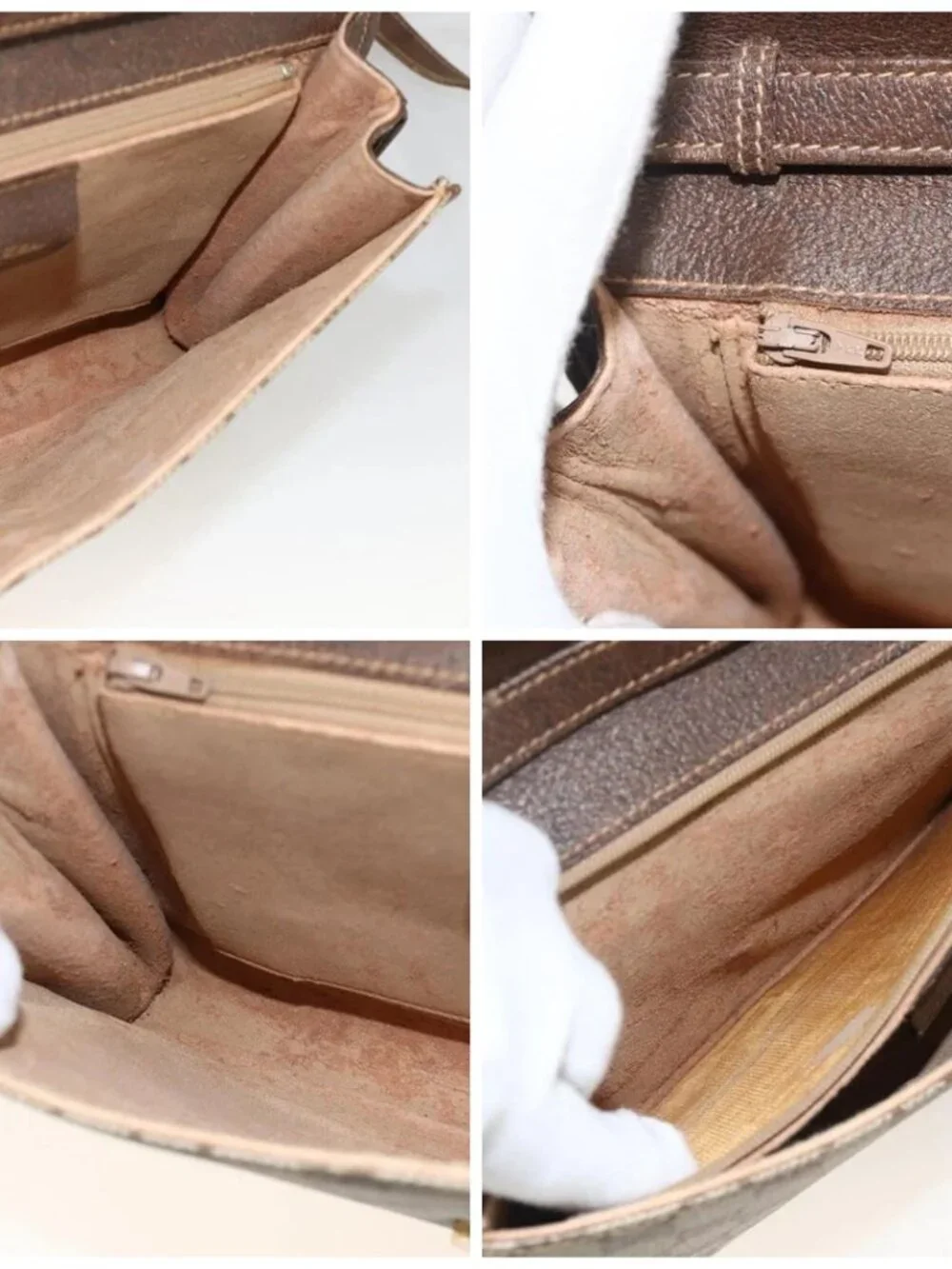 GUCCI GG Supreme Shoulder Bag PVC Beige Gold Auth ka3509